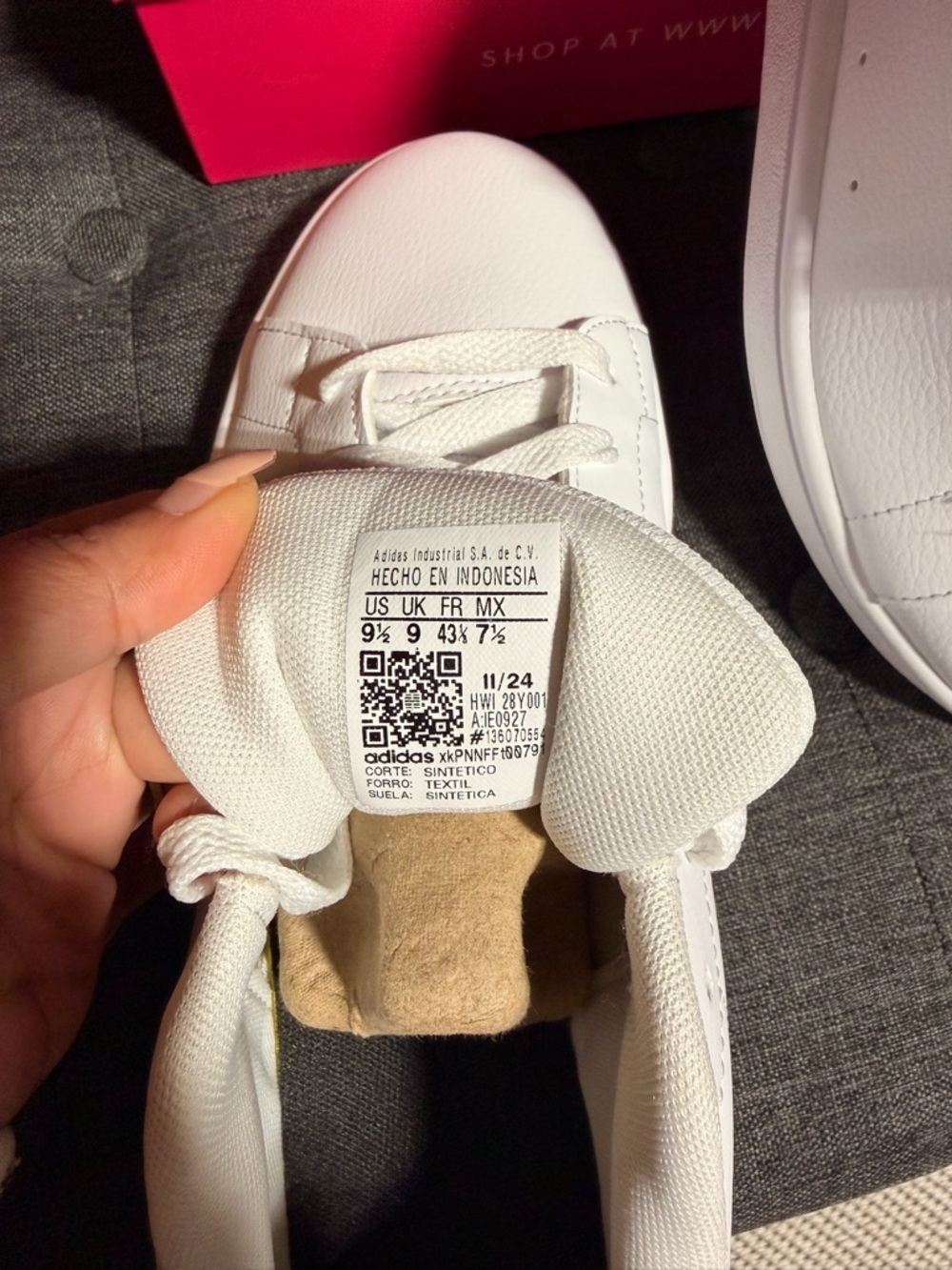 adidas White leather Sneakers with Black Heel Accent - Picture 10 of 10